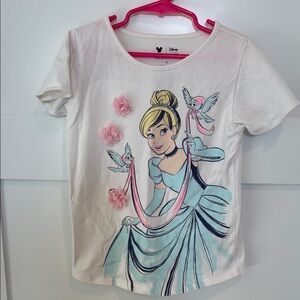 Disney Princess Cinderella Kids Shirt - White with Blue and Pink Accents